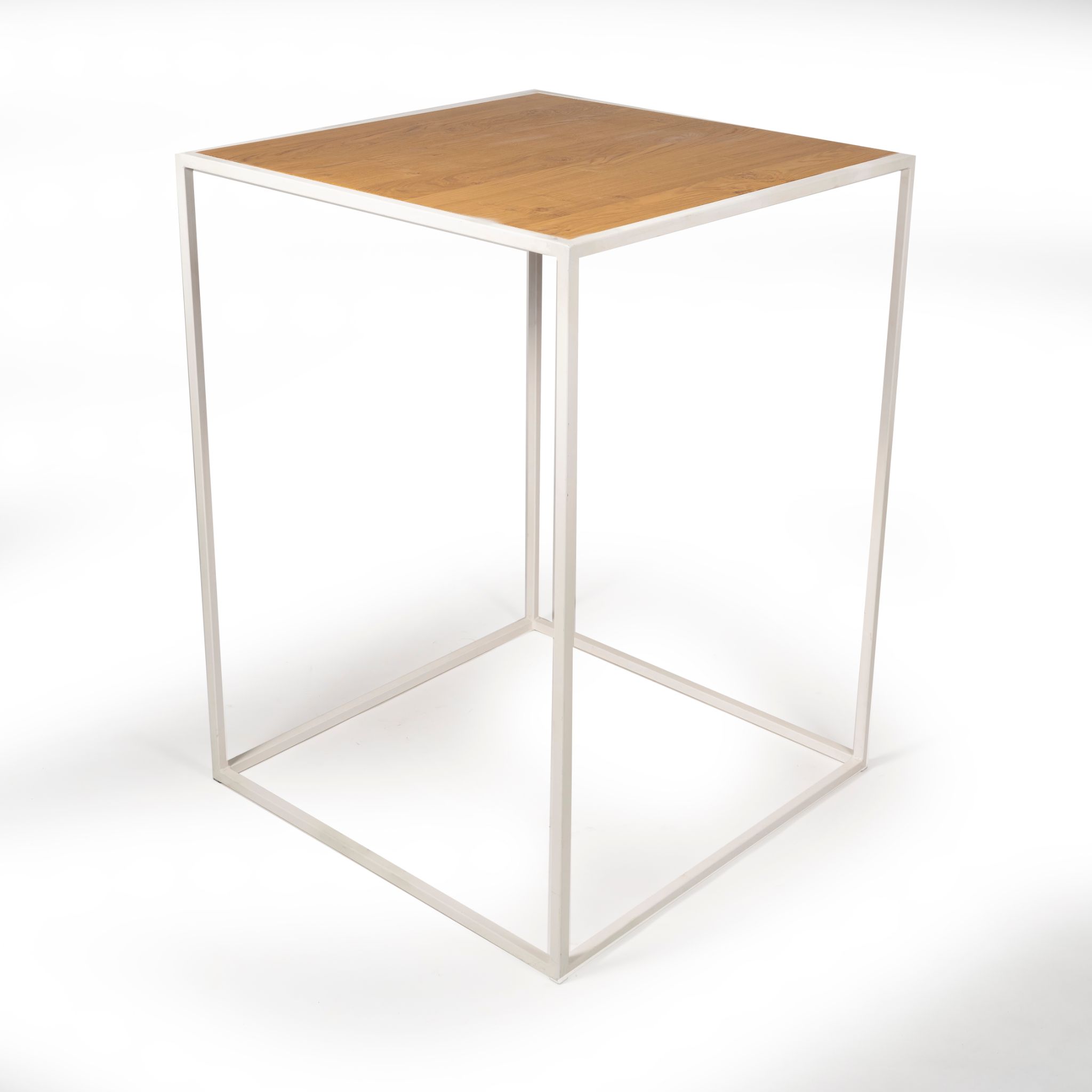 Receptietafel WIT eiken blad 80x80 H108cm