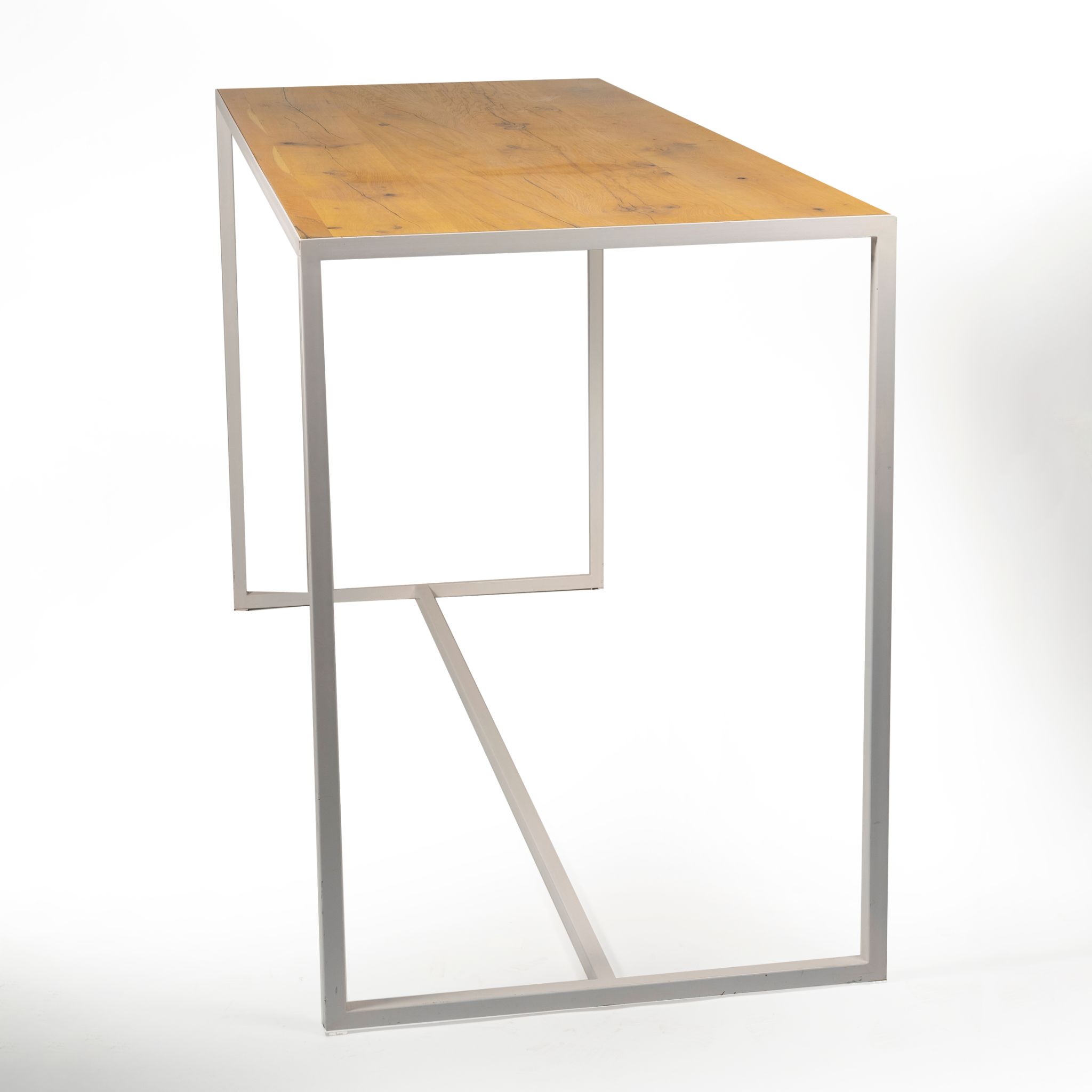 Receptietafel wit 200x80H108cm massief eiken blad