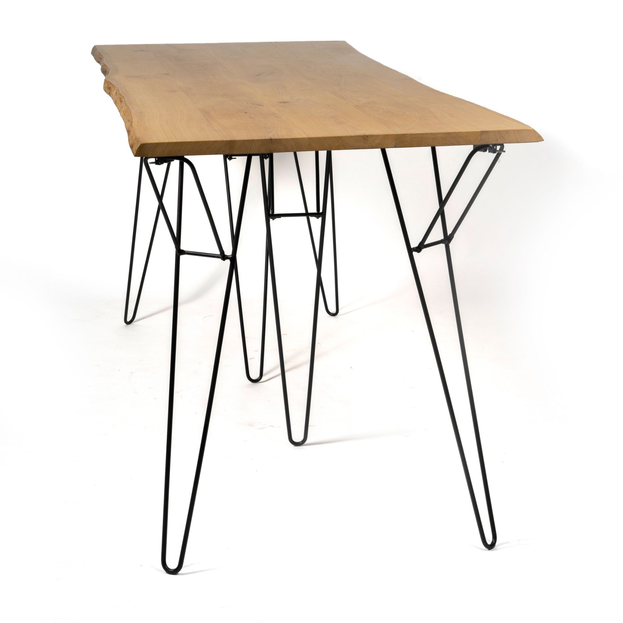 Tafel Eik met Zwart onderstel 2m40x100cm H110